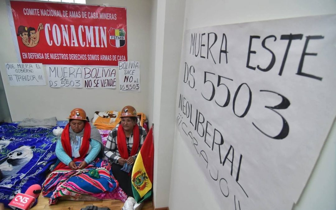 ORGANIZACIONES SOCIALES ENTRAN EN HUELGA DE HAMBRE CONTRA EL DS 5503